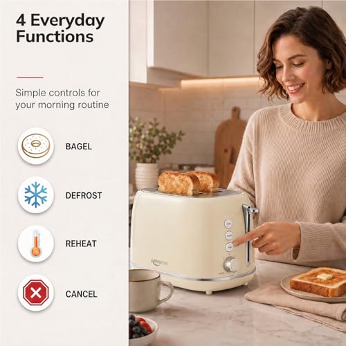 2-Slice Retro Toaster with 6 Browning Settings