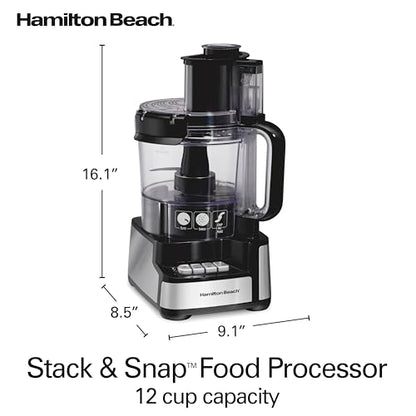 12-Cup Food Processor with Stack & Snap Design