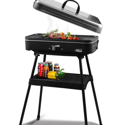 Compact Electric Grill with 1800W Heating Power