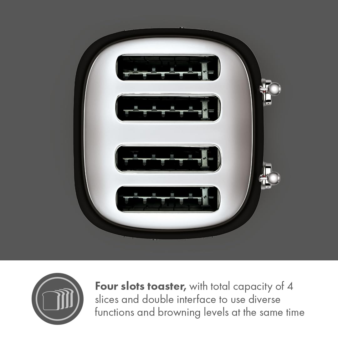 4-Slice Retro Toaster with Extra-Wide Slots