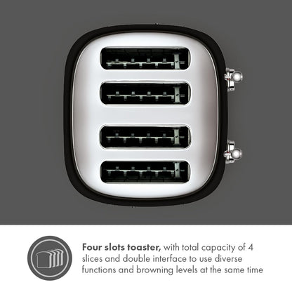 4-Slice Retro Toaster with Extra-Wide Slots