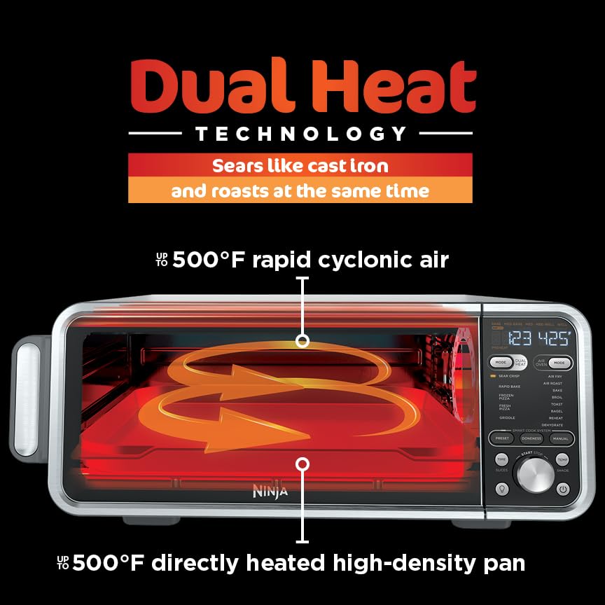 8-in-1 Air Fryer Toaster Oven with Flip-Up Design