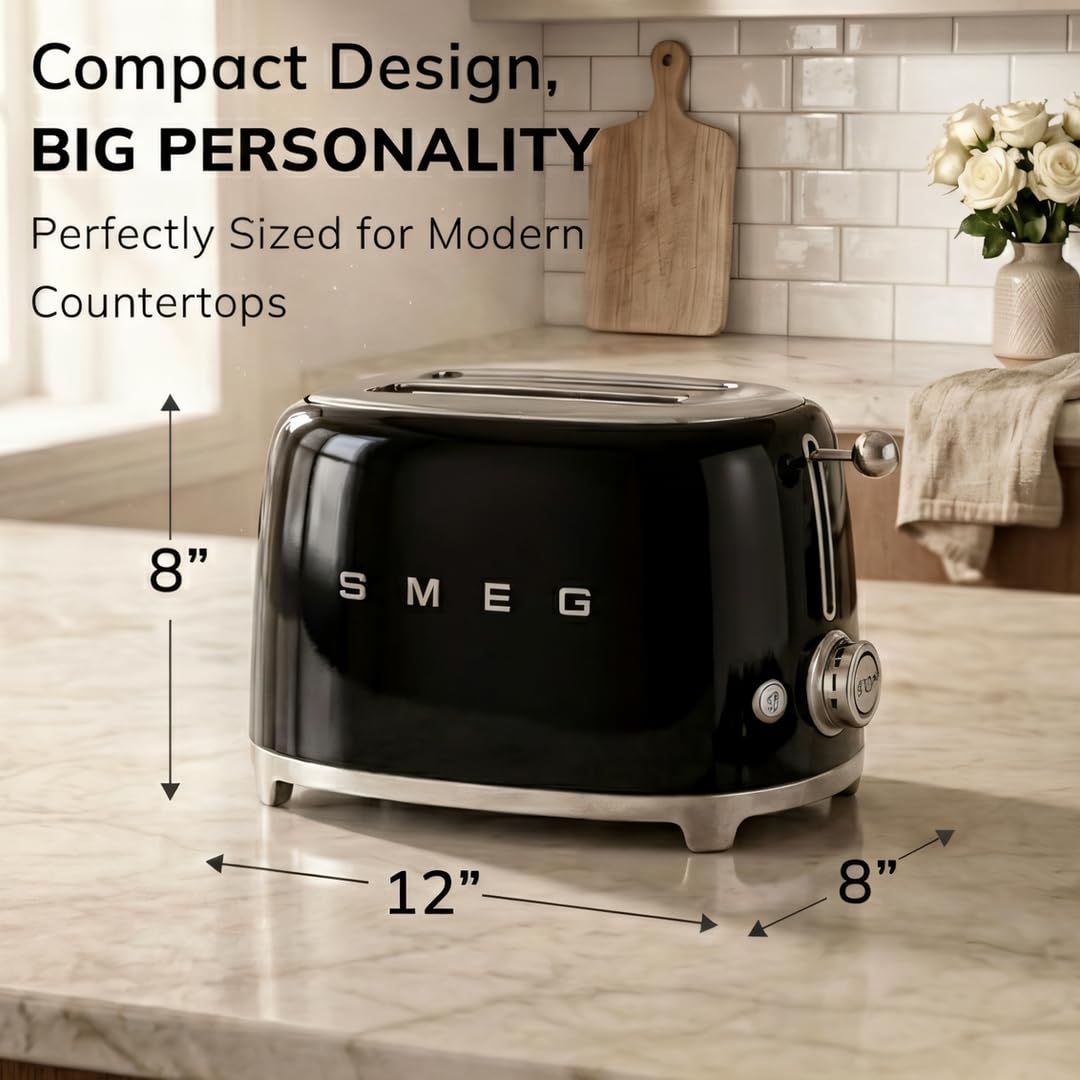 2-Slice Retro Toaster with Wide-Slot Design