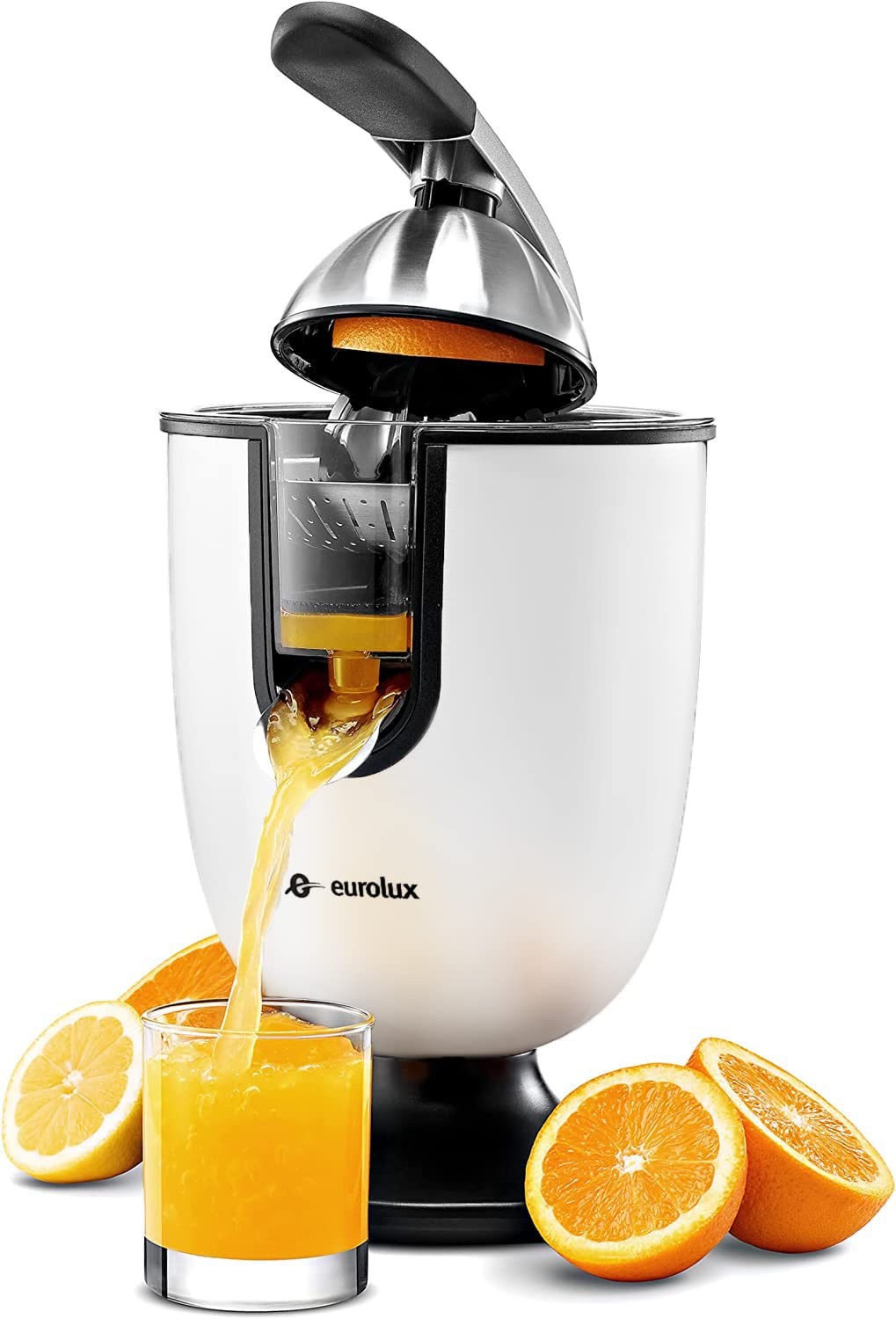 Electric Citrus Juicer with Pulp Control & Auto Shutoff