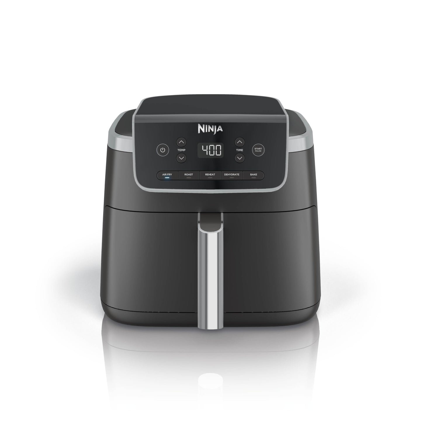 Ninja Air Fryer with Air Crisp | 5 QT Capacity fits up to 4lbs of Fries | 4-in-1 Pro Air Fry, Roast, Reheat, Dehydrate | 400°F Max Temp | 1750 Watts | W/Nonstick Basket & Crisper Plate | Grey | AF141