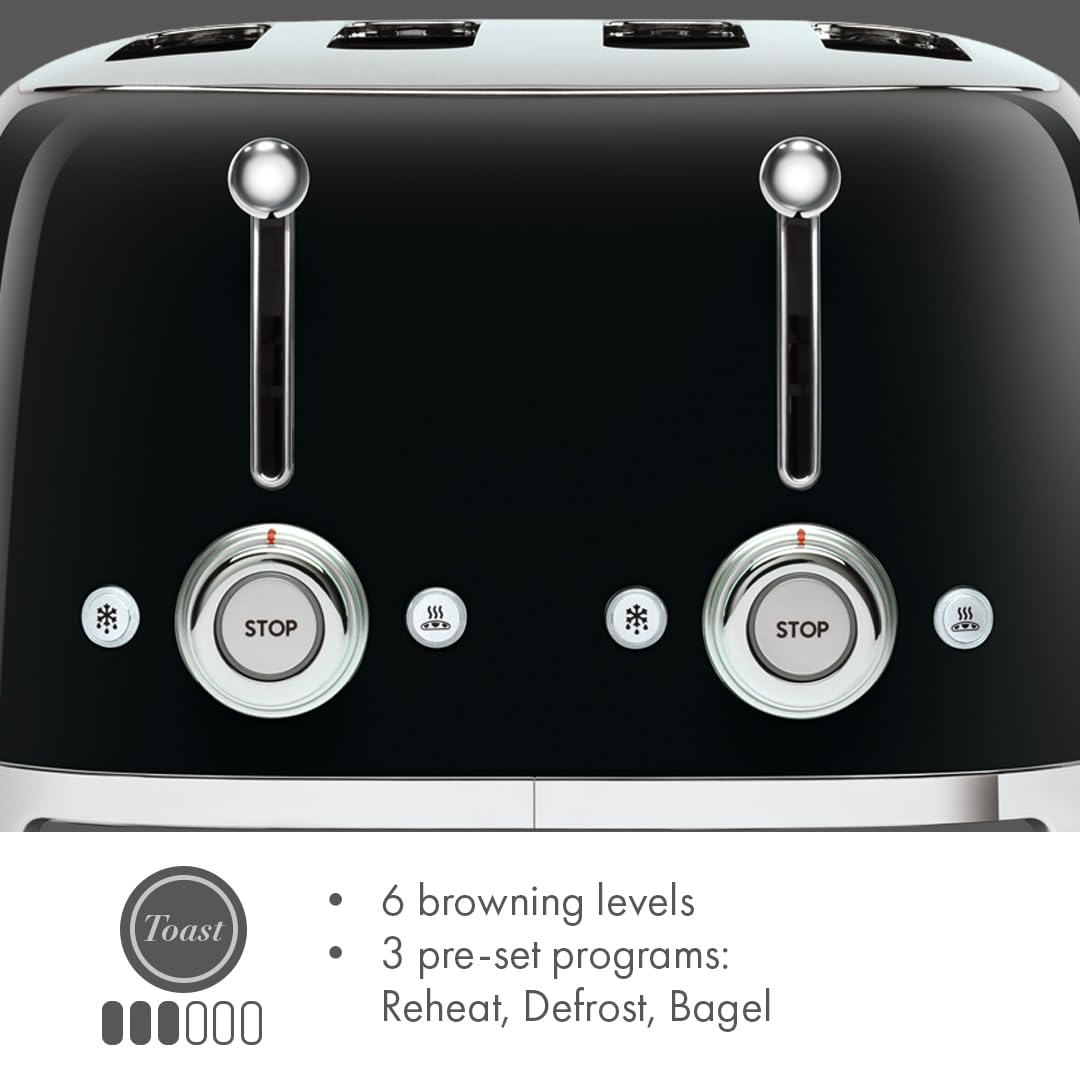 4-Slice Retro Toaster with Extra-Wide Slots
