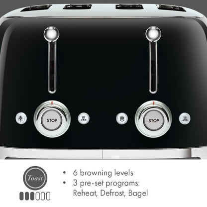 4-Slice Retro Toaster with Extra-Wide Slots