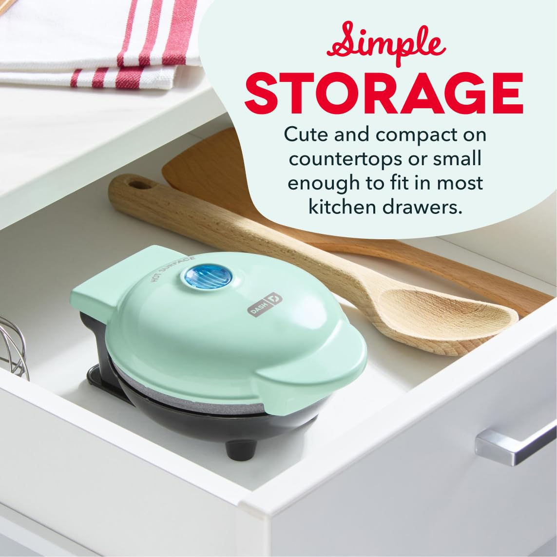 Mini Waffle Maker with Compact Nonstick Design