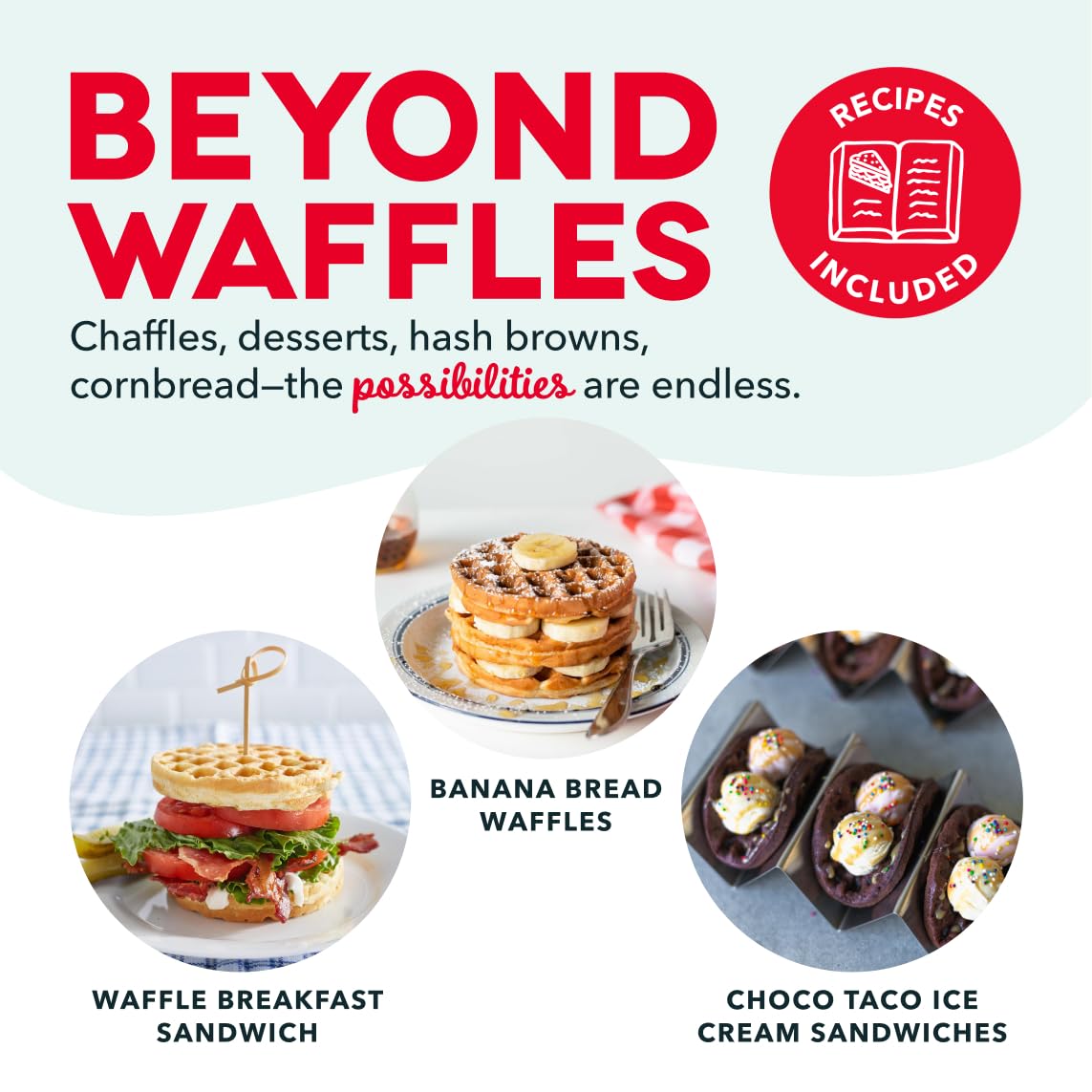 Mini Waffle Maker with Compact Nonstick Design