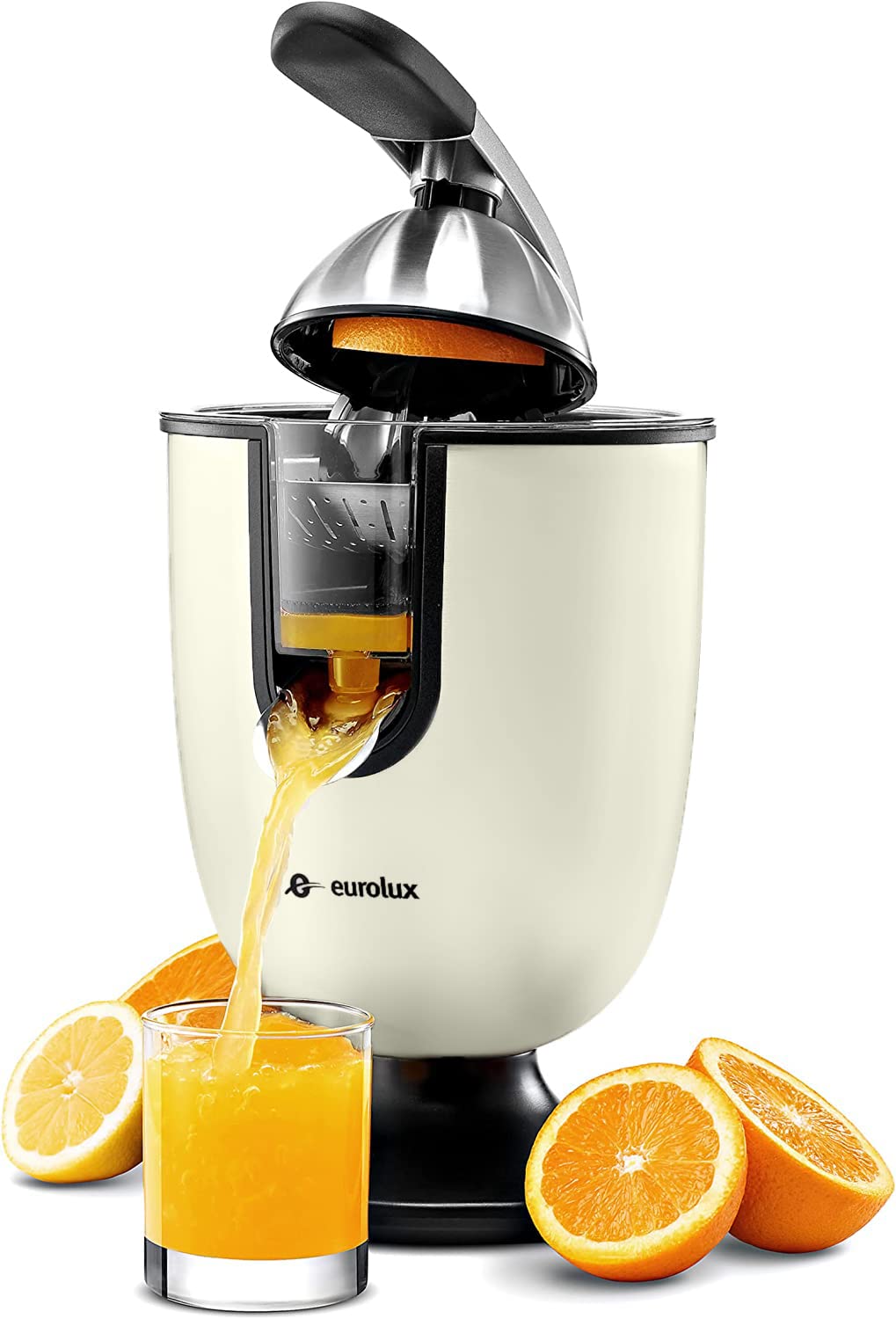 Electric Citrus Juicer with Pulp Control & Auto Shutoff