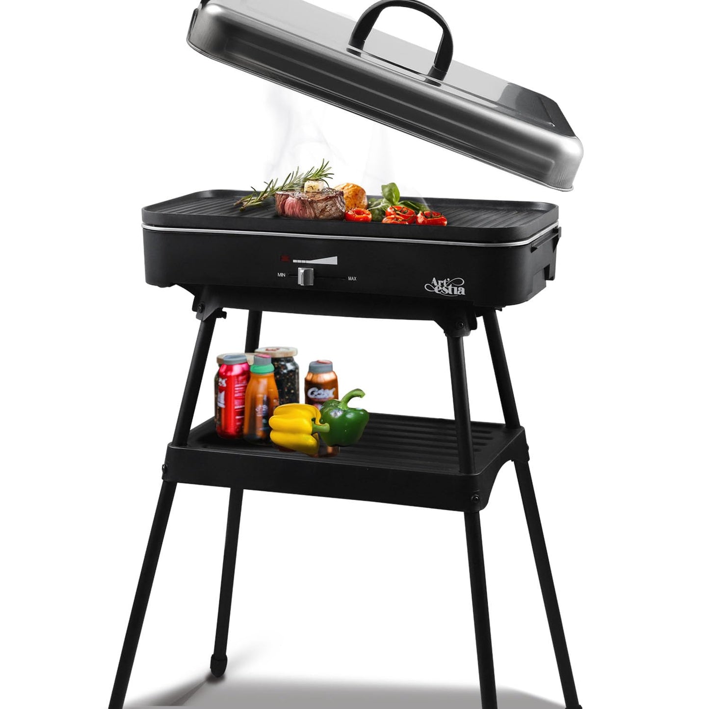 Compact Electric Grill with 1800W Heating Power