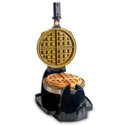 Rotating Belgian Waffle Maker with Nonstick Plates