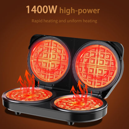 Double Belgian Waffle Maker with Stainless Steel