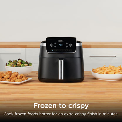 Ninja Air Fryer with Air Crisp | 5 QT Capacity fits up to 4lbs of Fries | 4-in-1 Pro Air Fry, Roast, Reheat, Dehydrate | 400°F Max Temp | 1750 Watts | W/Nonstick Basket & Crisper Plate | Grey | AF141