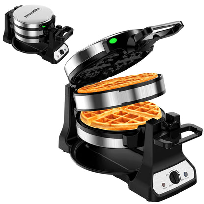 Double Belgian Waffle Maker with 180° Flip Design