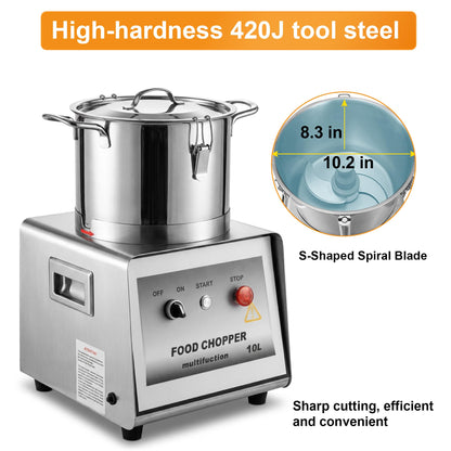 Commercial Food Processor with Stainless Steel Build
