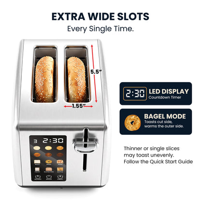 2-Slice Touchscreen Toaster with 6 Preset Menus