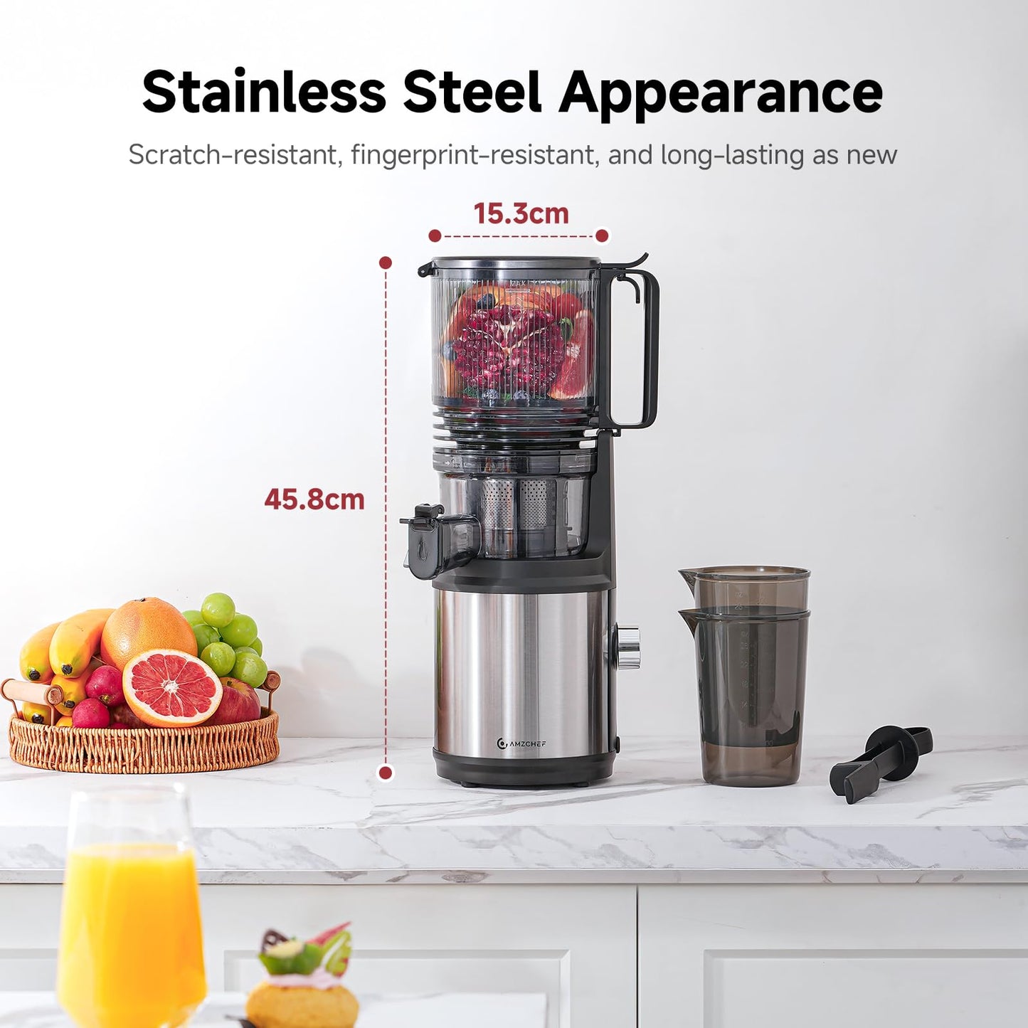 Cold Press Juicer with 6-Inch Wide Feed Chute