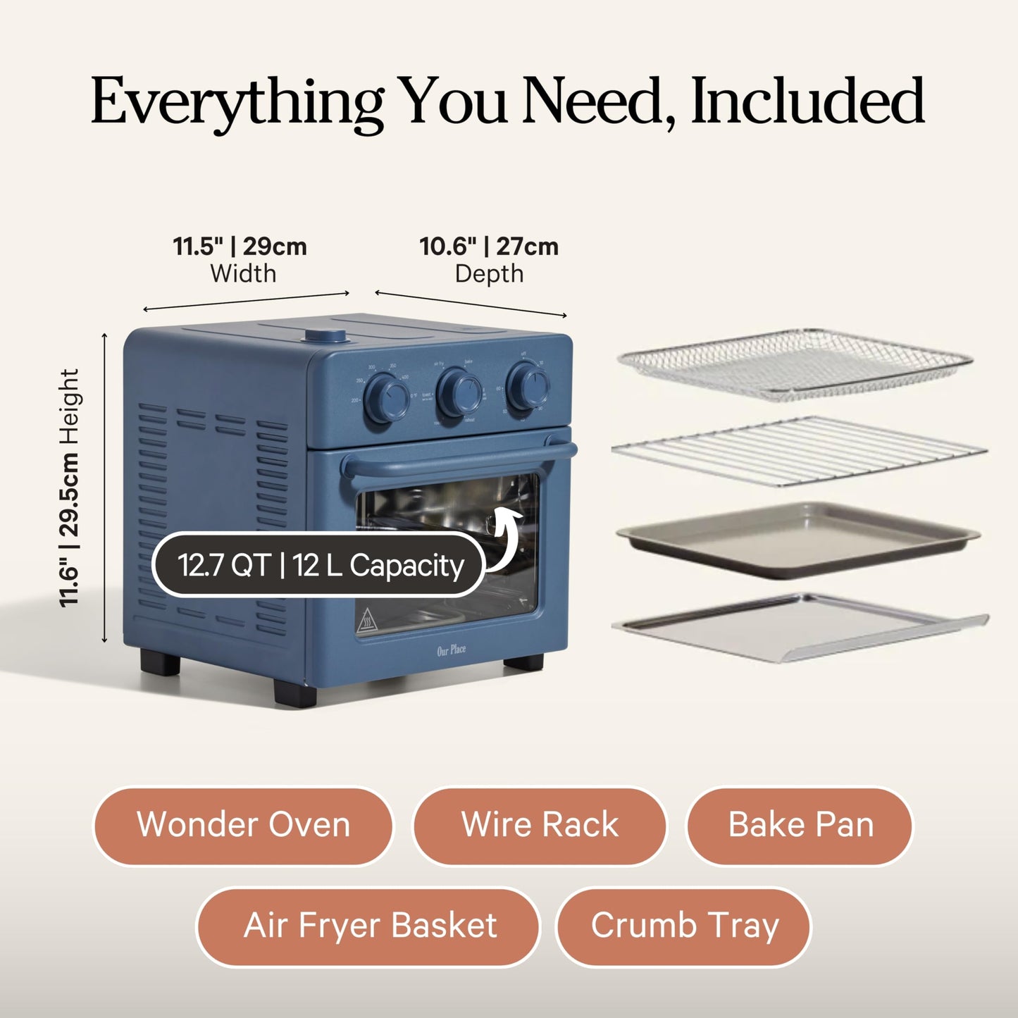 Compact Air Fryer Toaster Oven with Steam Infusion