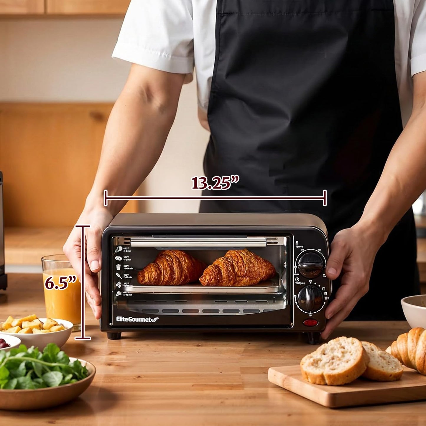 9L Countertop Toaster Oven with 4-Slice Capacity