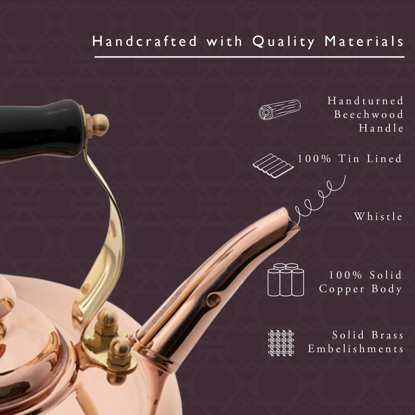 1.9-Quart Copper Tea Kettle with Whistling Lid