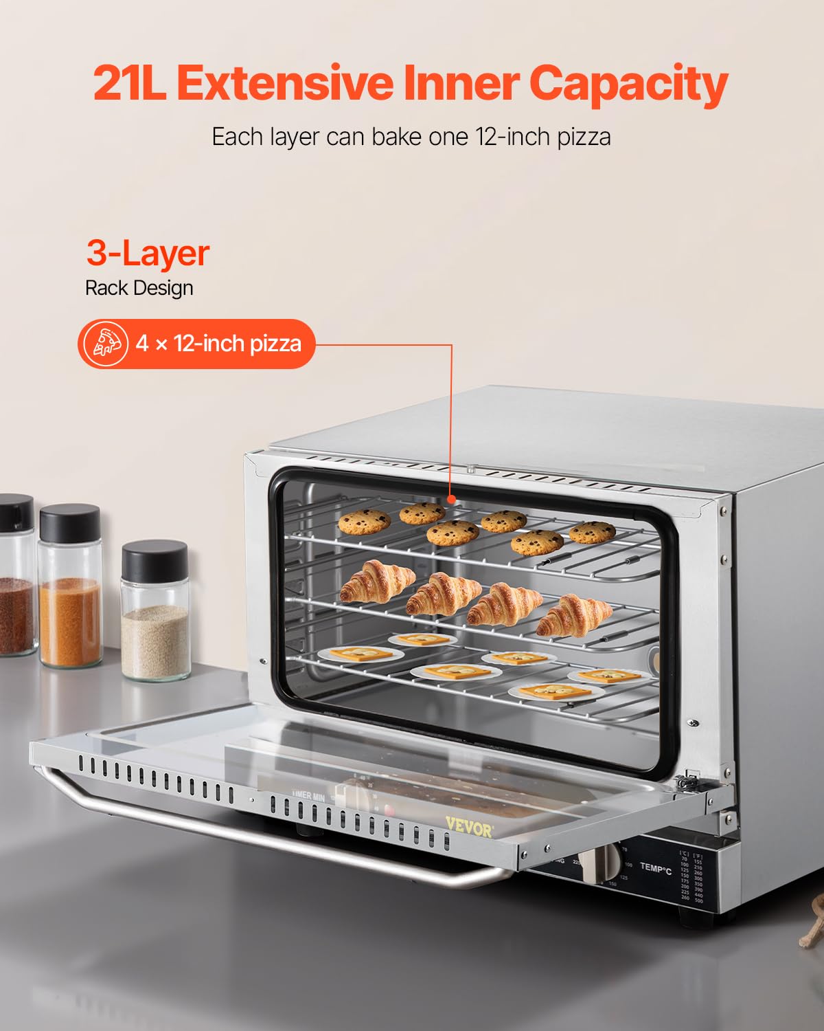 Commercial Convection Oven with High-Capacity Design
