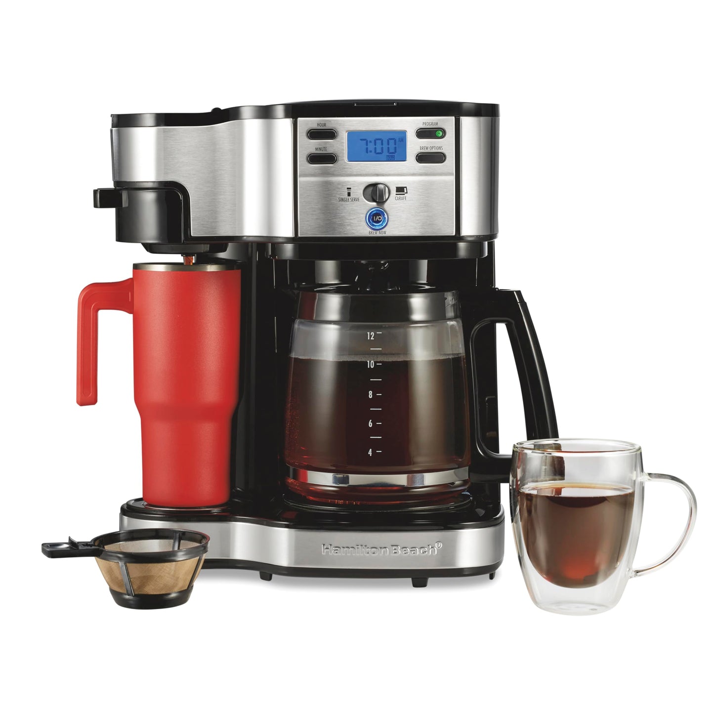 Dual-Brew Coffee Maker with 12-Cup Glass Carafe