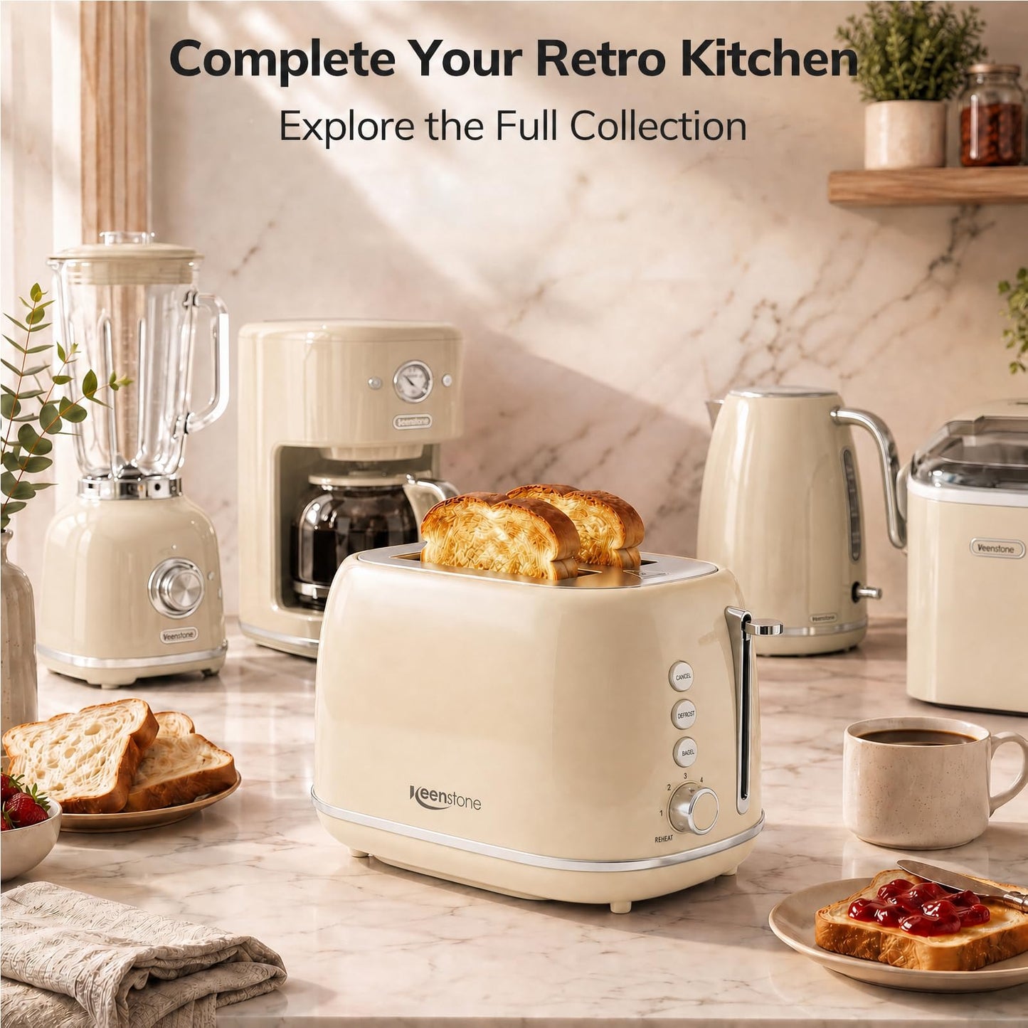 2-Slice Retro Toaster with 6 Browning Settings