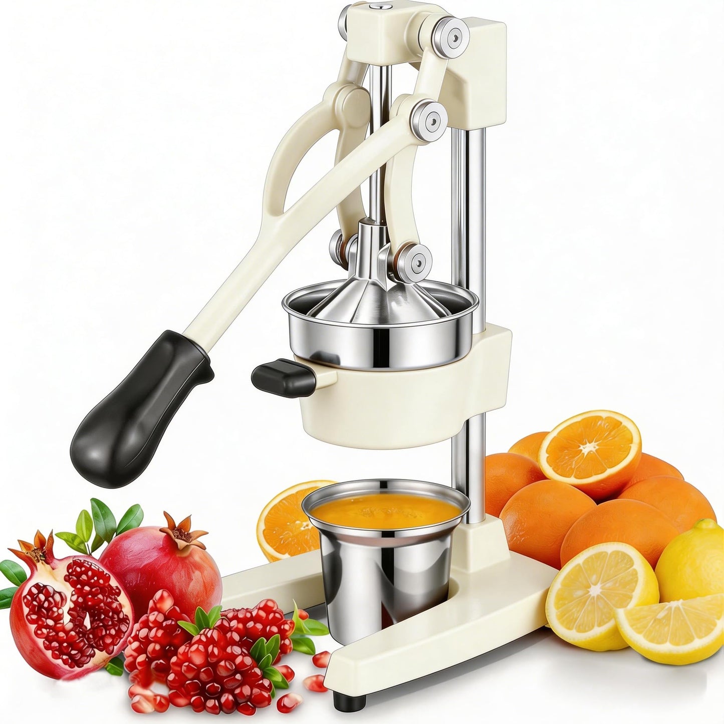 Cast Iron Manual Juicer with Stainless Steel Cup