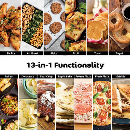 8-in-1 Air Fryer Toaster Oven with Flip-Up Design
