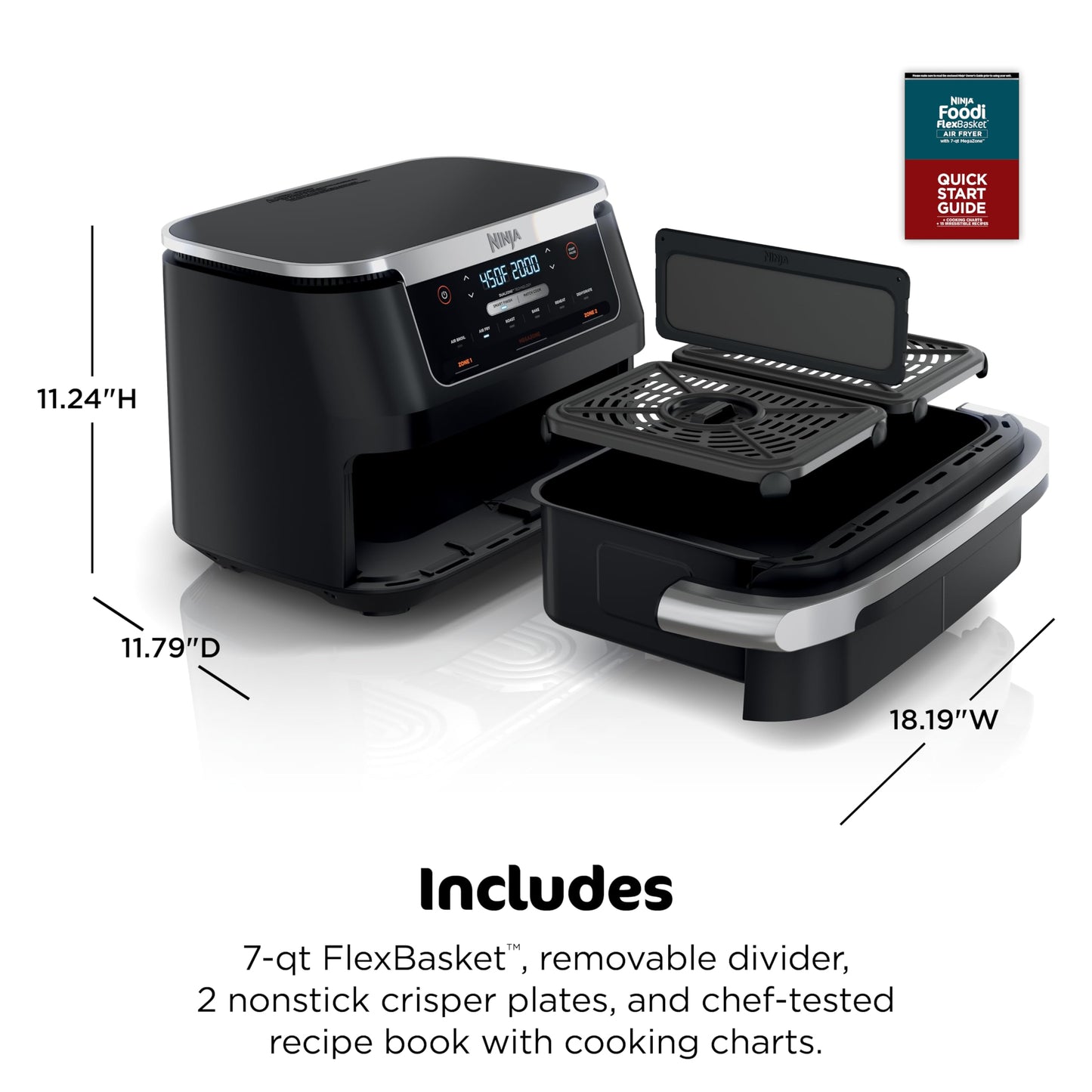 Dual-Zone Air Fryer with Smart Finish Cooking