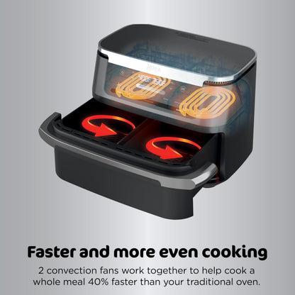 Dual-Zone Air Fryer with Smart Finish Cooking