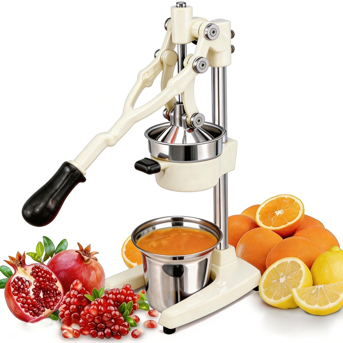 Cast Iron Manual Juicer with Stainless Steel Cup