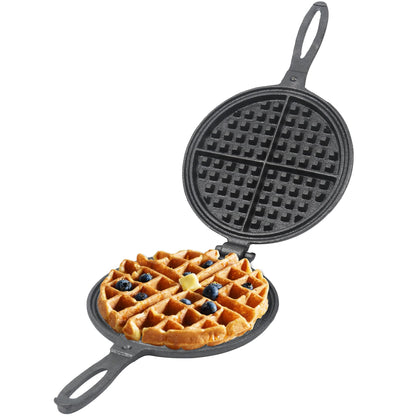 Cast Iron Waffle Maker with Stovetop Design