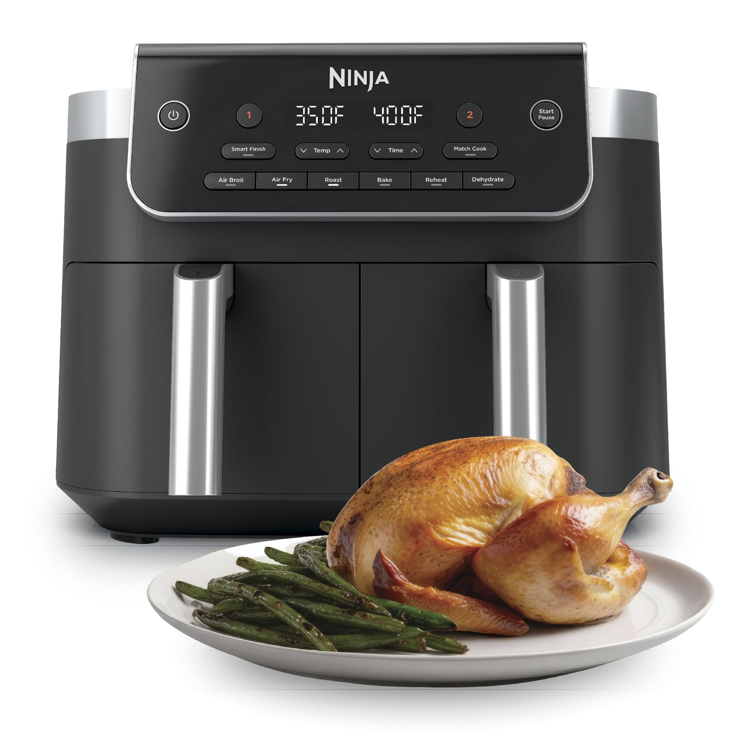 Dual-Zone Air Fryer with Smart Finish Cooking