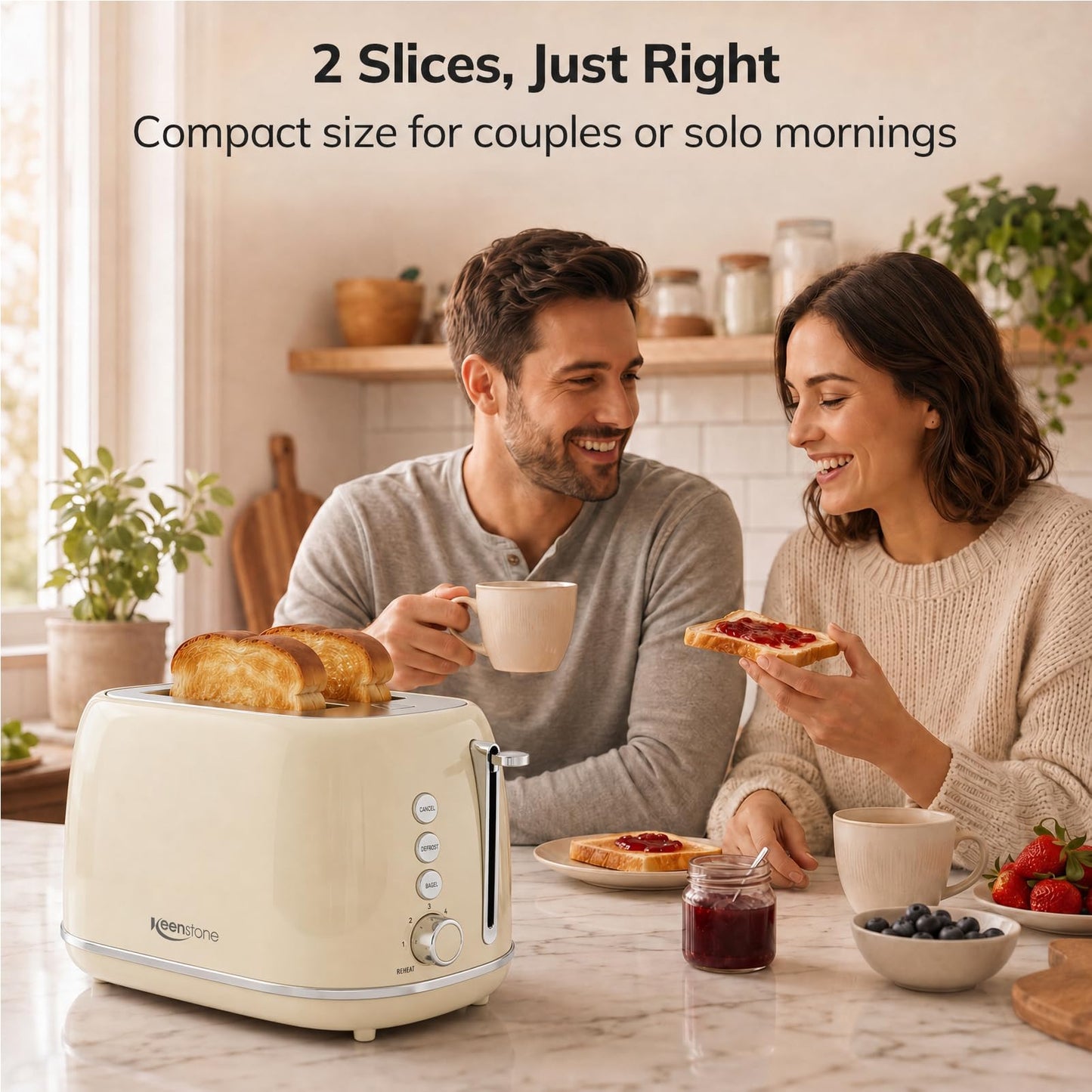 2-Slice Retro Toaster with 6 Browning Settings