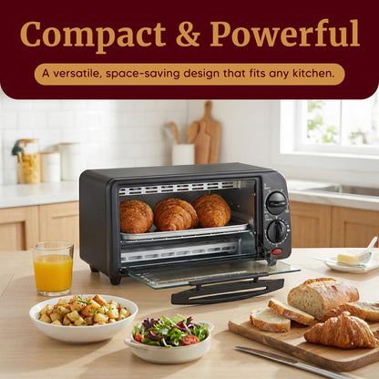 9L Countertop Toaster Oven with 4-Slice Capacity