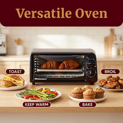 9L Countertop Toaster Oven with 4-Slice Capacity