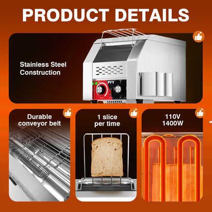 Commercial Conveyor Toaster with Stainless Steel Build