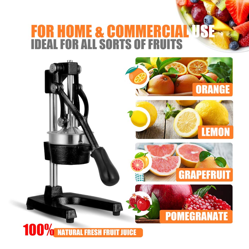 Cast Iron Manual Juicer with Stainless Steel Cup