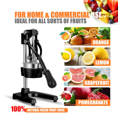 Cast Iron Manual Juicer with Stainless Steel Cup