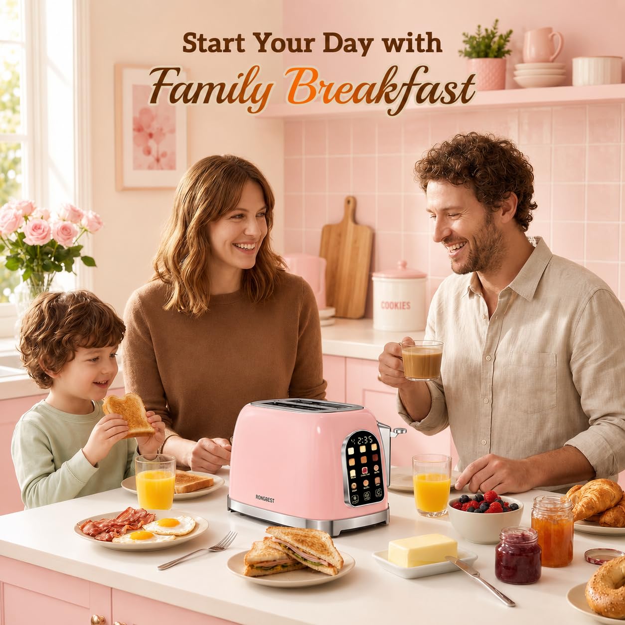 2-Slice Touchscreen Toaster with 6 Browning Levels