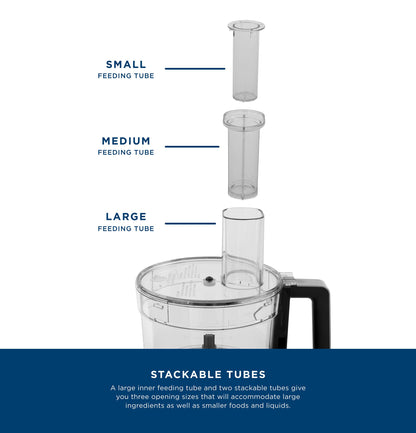 12-Cup Food Processor with 9 Stainless Steel Accessories