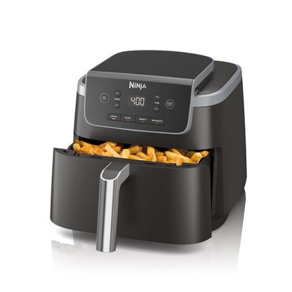 Ninja Air Fryer with Air Crisp | 5 QT Capacity fits up to 4lbs of Fries | 4-in-1 Pro Air Fry, Roast, Reheat, Dehydrate | 400°F Max Temp | 1750 Watts | W/Nonstick Basket & Crisper Plate | Grey | AF141