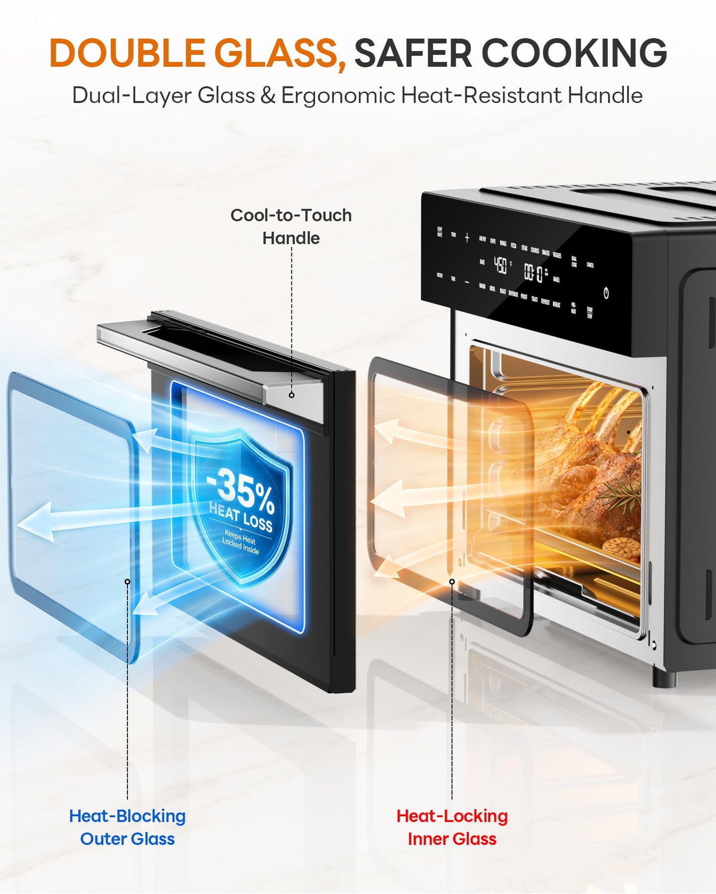 32-Quart Air Fryer Toaster Oven with Rotisserie