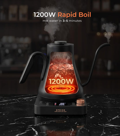 0.9L Gooseneck Kettle with ±1°F Temperature Control