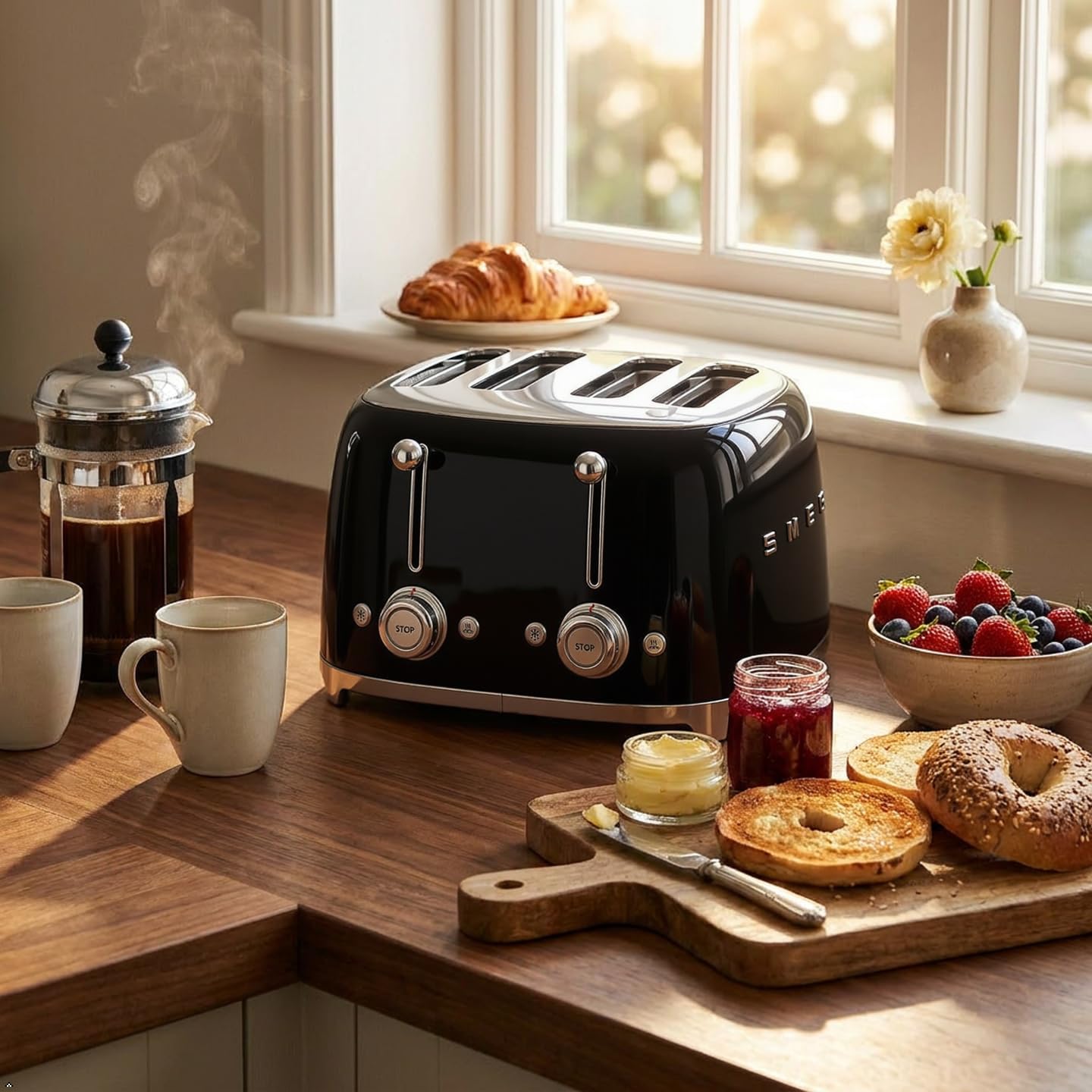 4-Slice Retro Toaster with Extra-Wide Slots