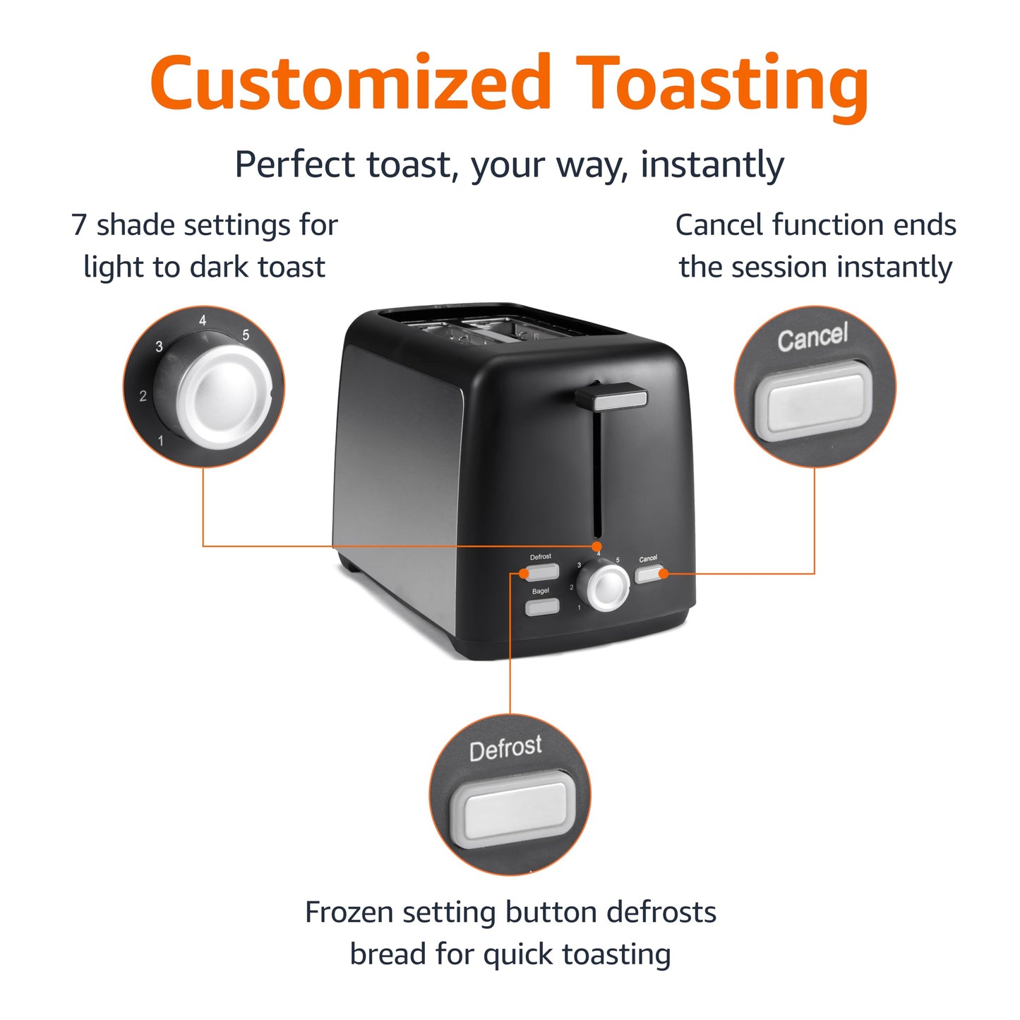 Extra-Wide Slot Toaster with 7 Shade Settings