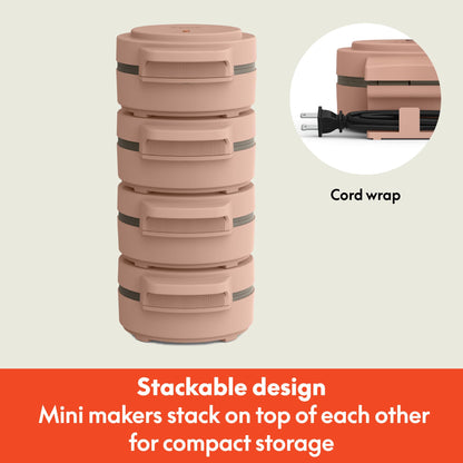 Mini Waffle Maker with Snack-and-Store Design