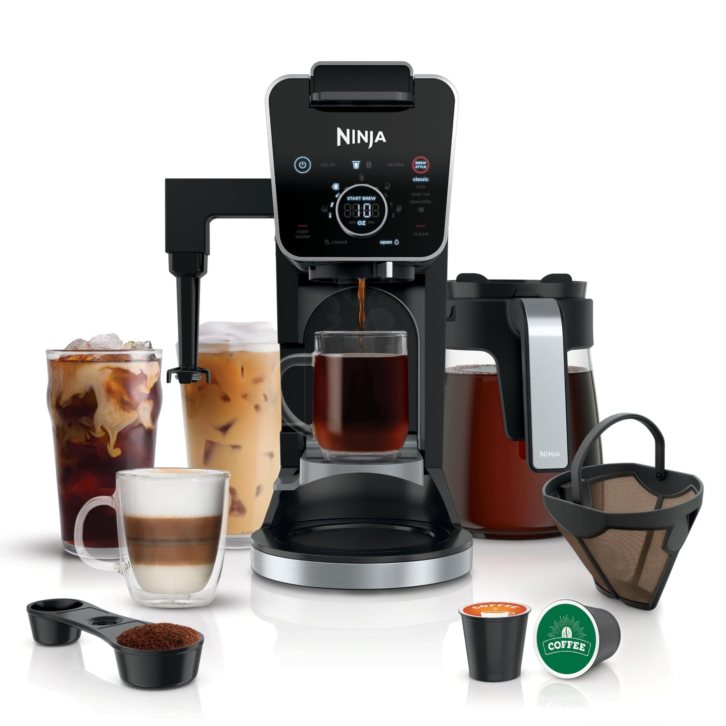 Specialty Drip Coffee Maker with Built-In Frother